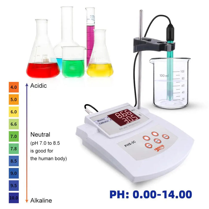 Enagua Mart PHS-3C Desktop Automatic Calibration Acidity Meter - Digital pH Tester with Thermometer