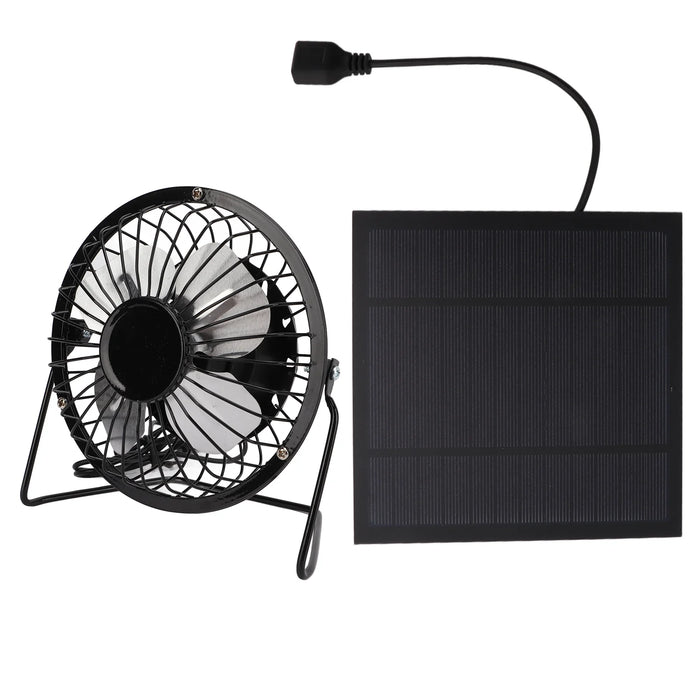 Enagua Mart 5W Solar Panel Powered Fan - Durable Iron Fan for Home and Office Use