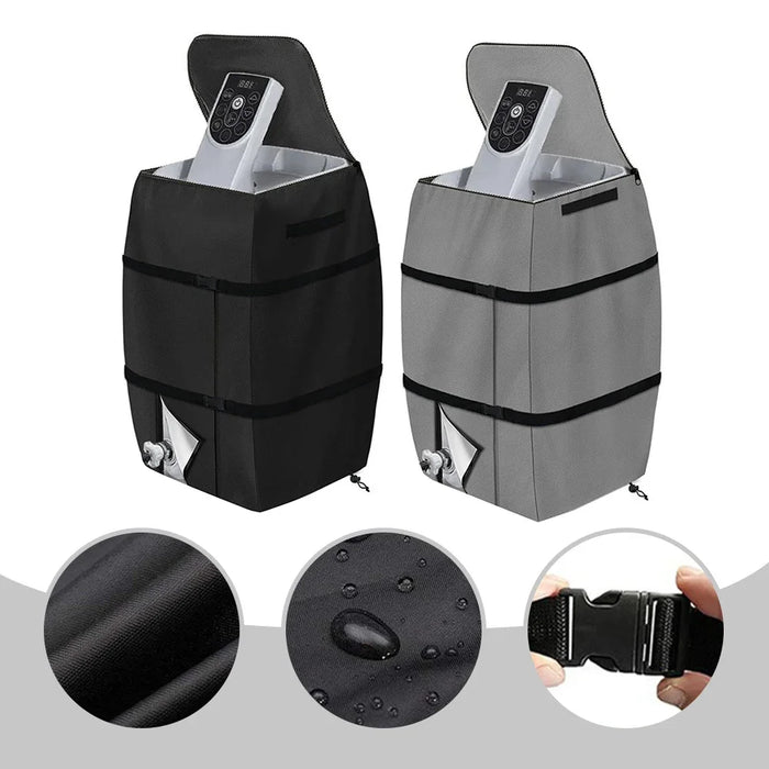 Enagua Mart Heavy-Duty Inflatable Spa Water Heater Pump Cover - 43x38x54cm Black & Grey Weatherproof Cover for Hot Tub