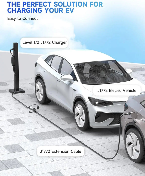 Enagua Mart EVDance EV Charger Extension Cord - J1772 Extension Cable 32A 21-40ft for Electric Vehicle Charging