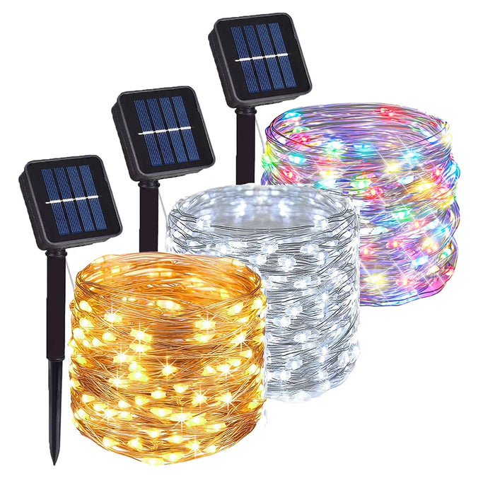 Enagua Mart Solar Light String Fairy Lamp - 7-32M LED Garland Outdoor Waterproof