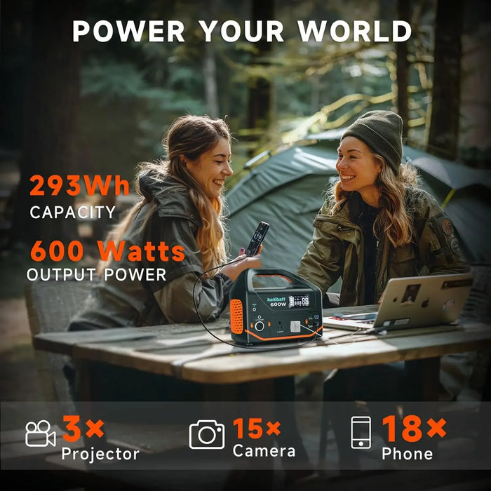 Enagua Mart 600W Portable Power Station - 293Wh Quiet Generator for Camping, Travel, and Emergency Use