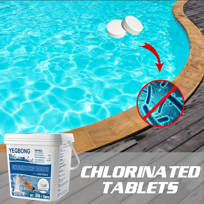 Enagua Mart 5 Pounds Instant Chlorination Tablets - Multifunctional Pool Water Cleaning Effervescent Tablets for Removing Odors