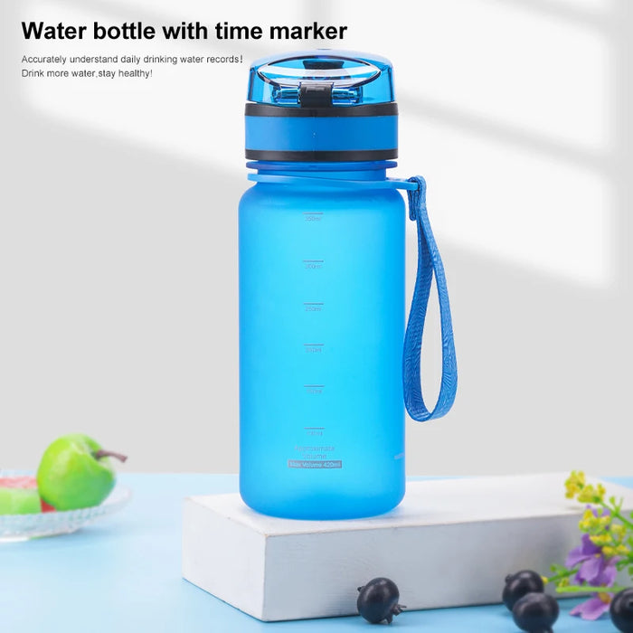 Enagua Mart 350ml Kids Water Bottle - Leakproof Tritan with Time Marker and Eco-Friendly Design