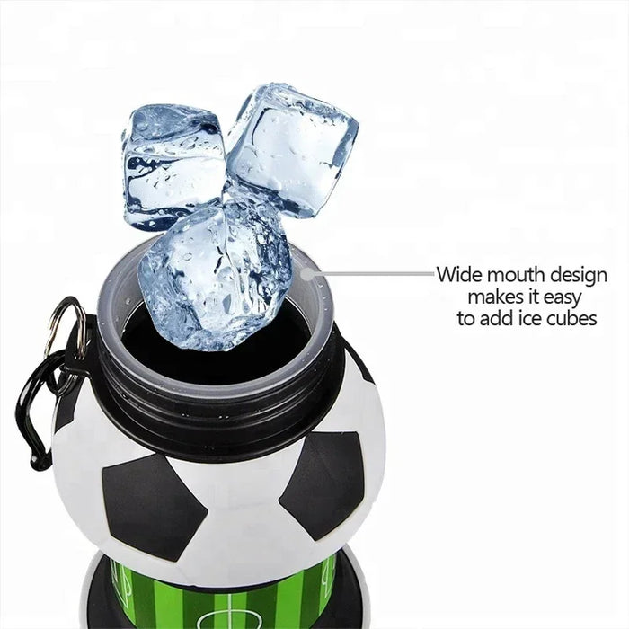 Enagua Mart Foldable Silicone Water Bottle - Sports Bottle for Football and Basketball