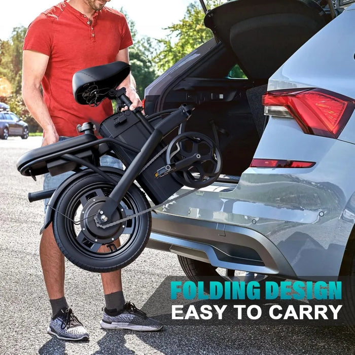 Enagua Mart Folding Electric Bike - 750W Motor, 40-Mile Range, Top Speed 20MPH, Foldable Design