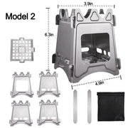 Enagua Mart Portable Camping Wood Stove - Lightweight Folding Firewood Stove for Outdoor Cooking, Hiking, and BBQ - Enagua Mart