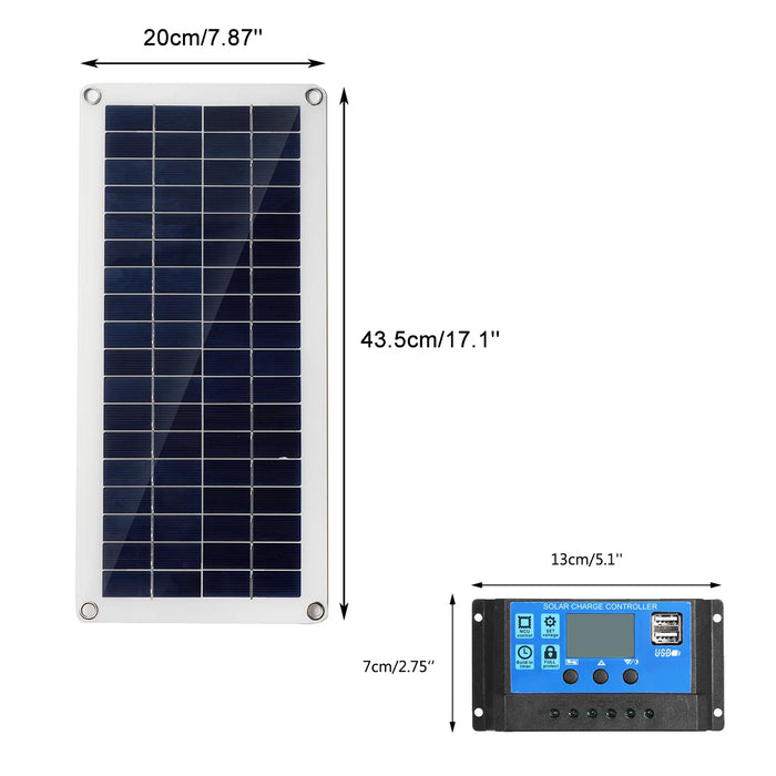 Enagua Mart 40W 12V Solar Panel Kit - Dual USB, 60A/100A Battery Charger Controller for Camping, RV, and Boats