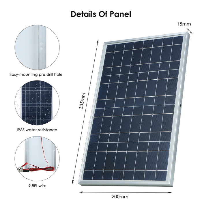 Enagua Mart 300W 12V Solar Panel Kit - Complete Polycrystalline USB Power Portable Outdoor Rechargeable Solar Cell Generator for Home