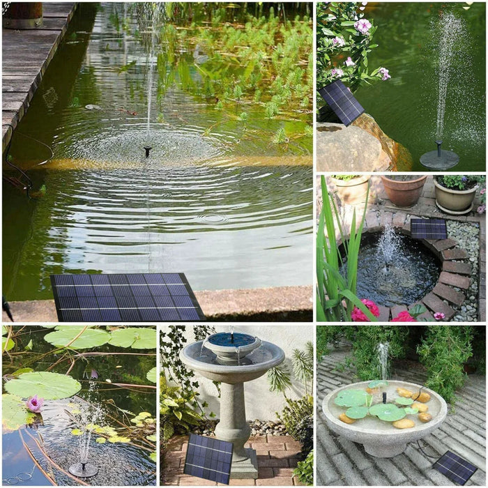 Enagua Mart 1W Solar Source Fountain - 5 Spray Adapters for Outdoor Pond Decor