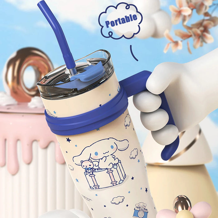 Enagua Mart 1200ml Sanrio Thermos Bottle - Cute Hello Kitty, Kuromi, Cinnamoroll, Melody Stainless Steel Water Bottle with Straw