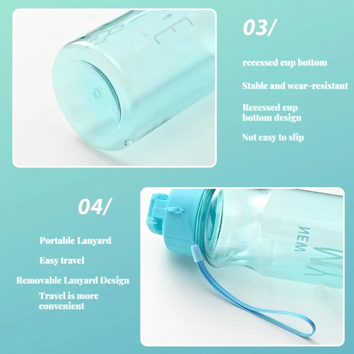 Enagua Mart Transparent Water Bottle - Portable Sport Bottle for Drinking, 650ml