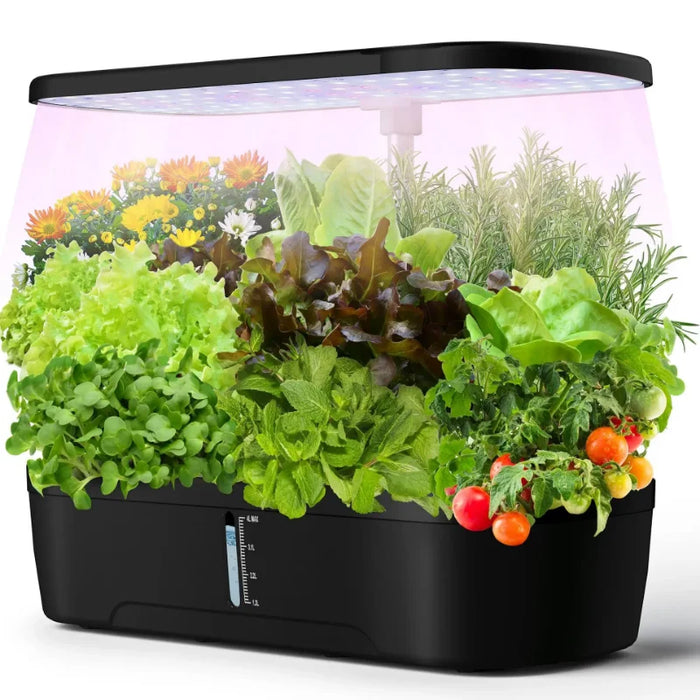 Enagua Mart Efficient Hydroponic Plant Growing Kit - Indoor Herb Garden with Smart LED Light System