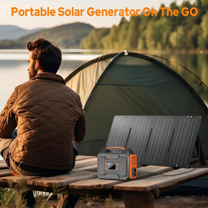 Enagua Mart Portable Power Station 300W Solar Generator - 280Wh with AC Outlet, Pure Sine Wave, DC for Camping and Outdoor Adventures