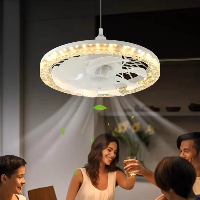 Enagua Mart Modern E27 Ceiling Fan Light - LED Remote Control Dimmable Energy-Efficient Fan for Home