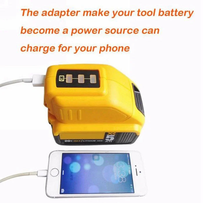 Enagua Mart USB Converter Charger - For Dewalt 14.4V/18V/20V Li-ion Battery, DCB090 USB Charging Adapter