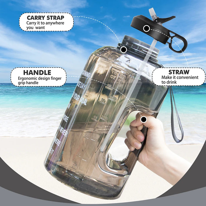 Enagua Mart 2.2L Large Capacity Sports Water Cup - Portable Transparent Water Bottle for Outdoor Fitness