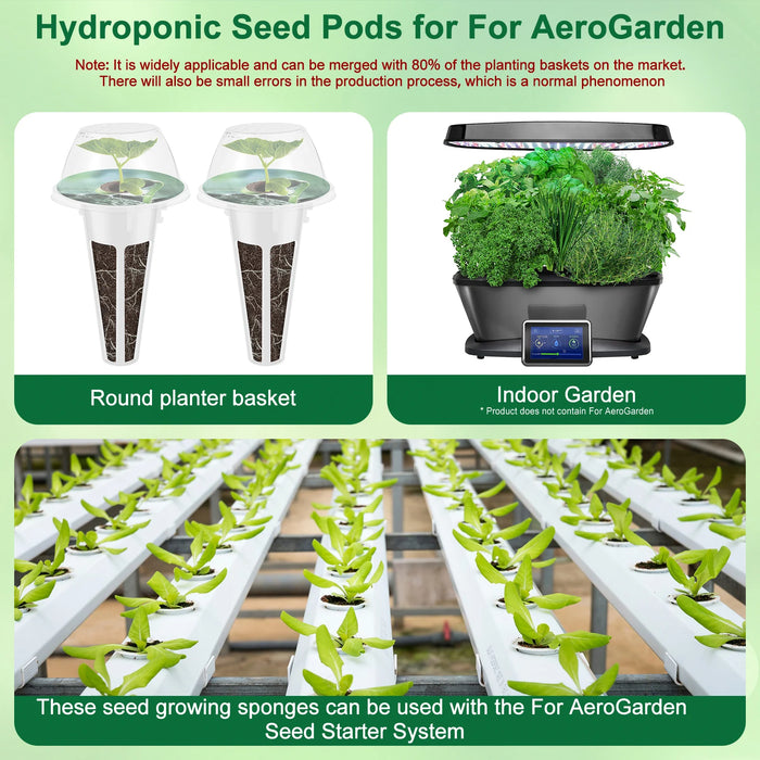 Enagua Mart Hydroponic Pods Kit - 120-166 Reusable Seed Pods with Nutrients