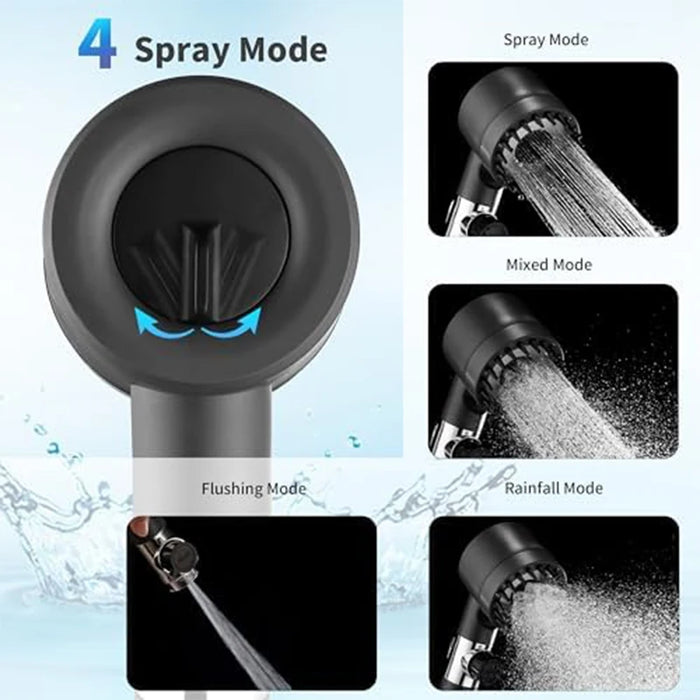 Enagua Mart High-Pressure Filtered Shower Head - Handheld, Multiple Spray Modes, with Built-In Filter and Power Wash Function