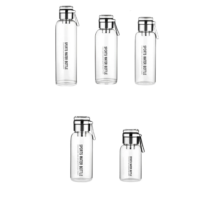 Enagua Mart 2L Sports Glass Water Bottle - Leakproof Design with Shoulder Strap and Stainless Steel Lid