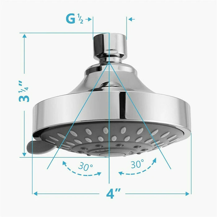 Enagua Mart 4-Inch High-Pressure Shower Head Sprayer - 5 Modes Adjustable Rainfall Shower Faucet Replacement