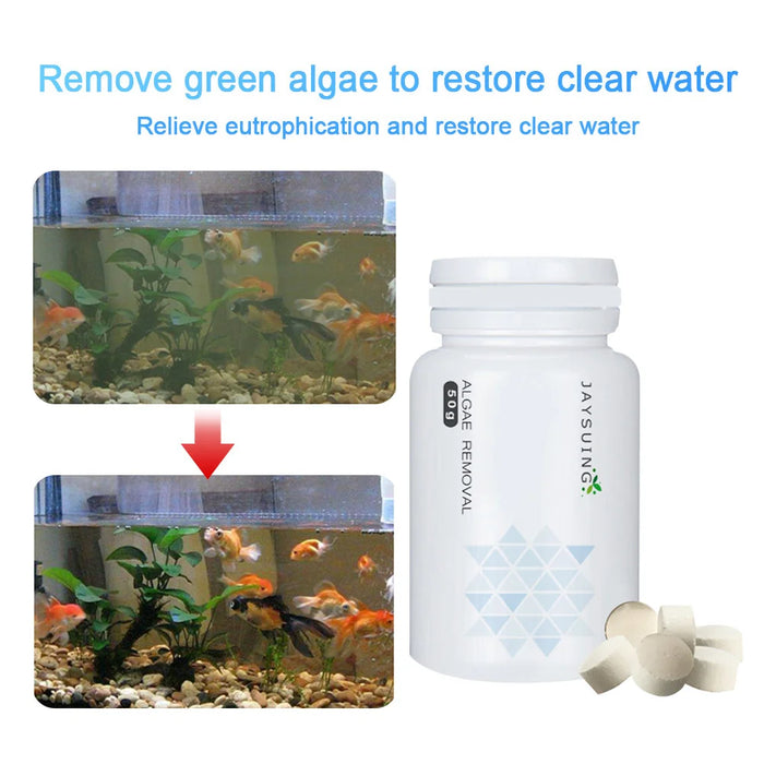 Enagua Mart Moss and Algae Removal Tablets - 2 Bottles for Fish Tanks and Aquariums