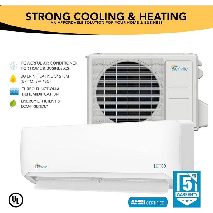 Enagua Mart Series Mini Air Conditioner Heat Pump - 9000 BTU, 110-120V Inverter, Alexa Compatible, SEER2 21.5, White