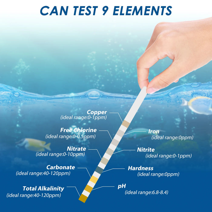 Enagua Mart 100PCS Aquarium Test Strips – 7-in-1 Fish Tank Water Quality Testing Kit