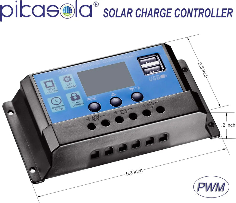 Enagua Mart 12-24V Solar Panel Kit - Grade A Solar Panel with Charge Controller for RVs, Boats, and Home Use