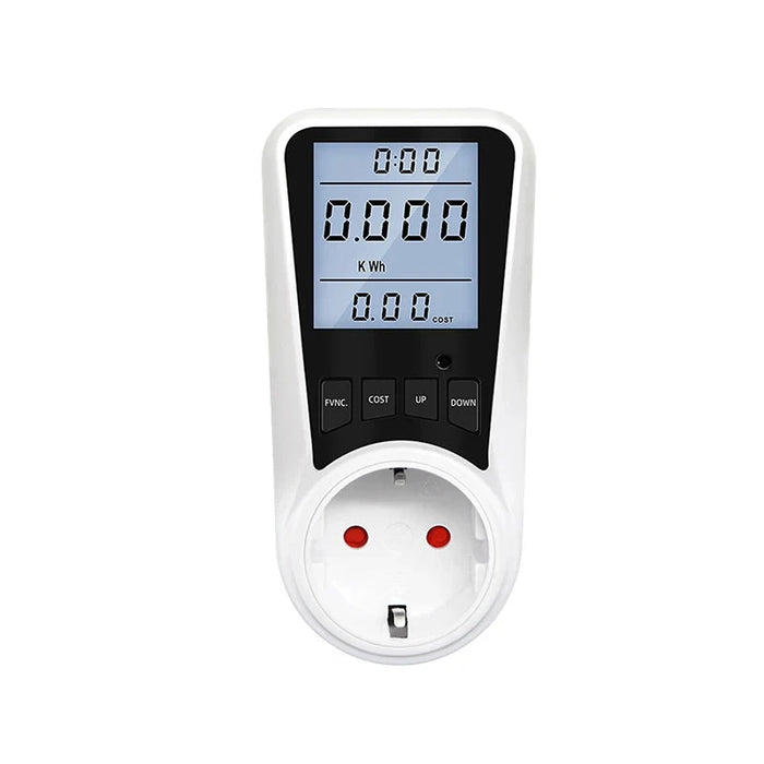 Enagua Mart AC 220V Light Wattmeter - EU Plug LCD Energy Meter with Voltage and Current Display for Precise Power Monitoring