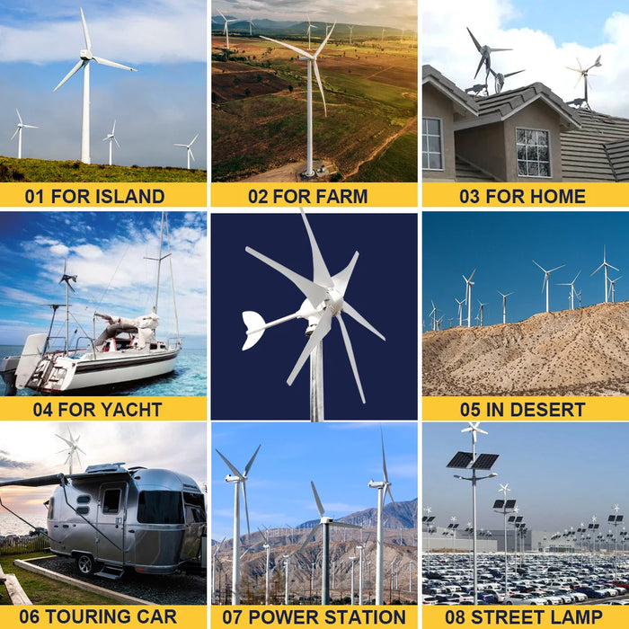 Enagua Mart Smaraad Wind Turbine Generator - 2000W 48V/24V/12V with MPPT Controller System