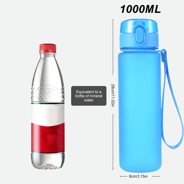 Enagua Mart 1000ml Sports Water Bottle – BPA-Free Leak-Proof Drinking Bottle with Strap for Outdoor Travel, Gym & Fitness Jugs