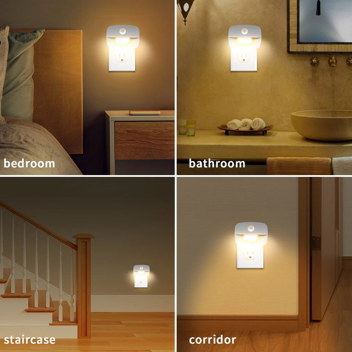 Enagua Mart LED Night Light - Motion Sensor EU/US Plug, Nightlights for Bedroom, Hallway & Stairs