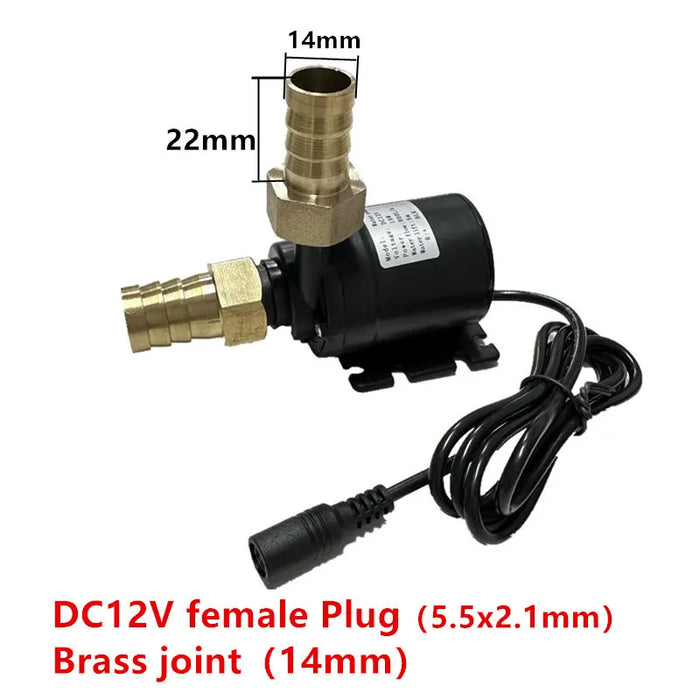 Enagua Mart 12V/24V DC Mini Brass Quick Joint Water Pump - Brushless Heater Solar Pump for Fish Tank & Submersible Use