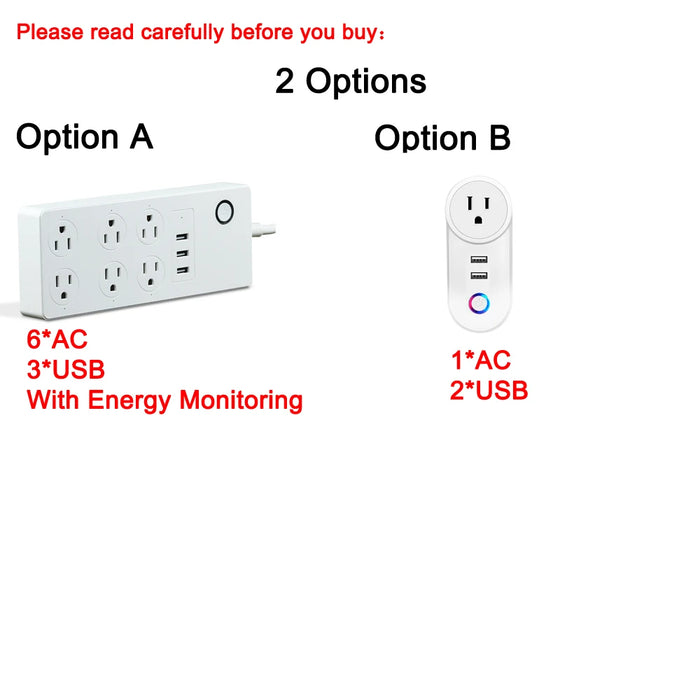 Enagua Mart Tuya US Power Strip - WiFi Smart Socket with Power Monitor & USB Port