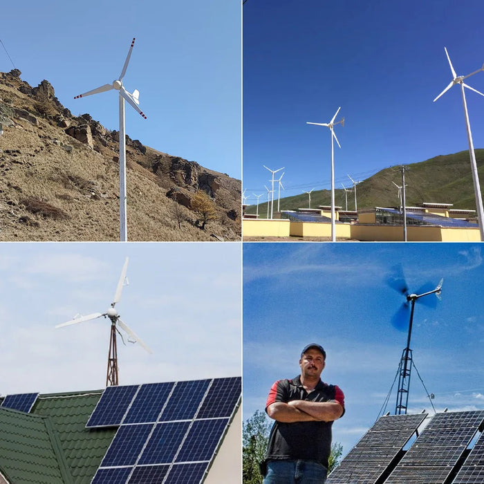 Enagua Mart 3KW Wind Turbine Generator - 24V/48V/96V Windmill with MPPT Charge Controller for Home and Farm Use