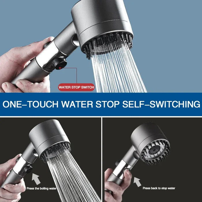 Enagua Mart Xiaomi High-Pressurized Filter Shower Head - 3 Modes Adjustable Spray with Massage Brush