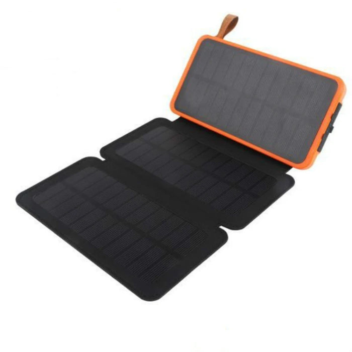 Enagua Mart Folding Solar Power Bank - Portable Large Charger with LED Light, Solar Panel Charging for Outdoor Use