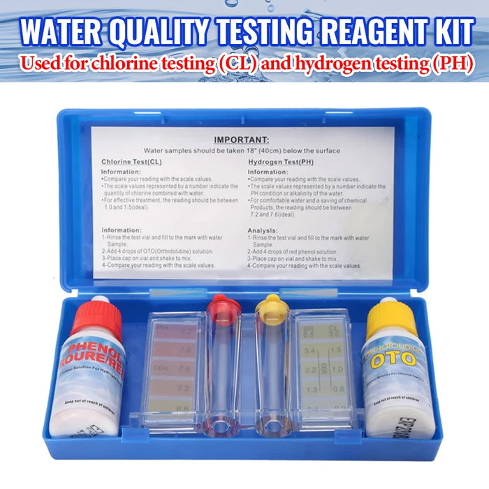 Enagua Mart pH & Chlorine Water Test Kit - Hydrotool Testing Kit for Pools, Hydroponics, and Aquariums