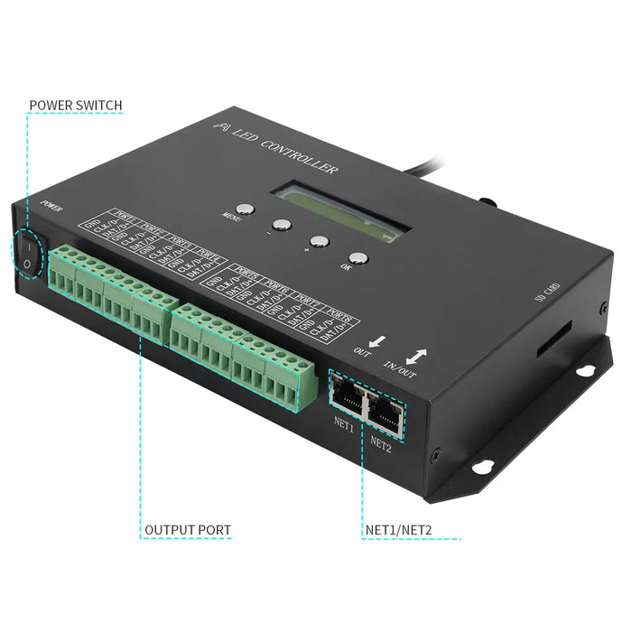 Enagua Mart H807SA 8CH Art-Net DMX512 LED Controller - Supports WS2811/WS2812B/WS2813/WS2815 LED Strips