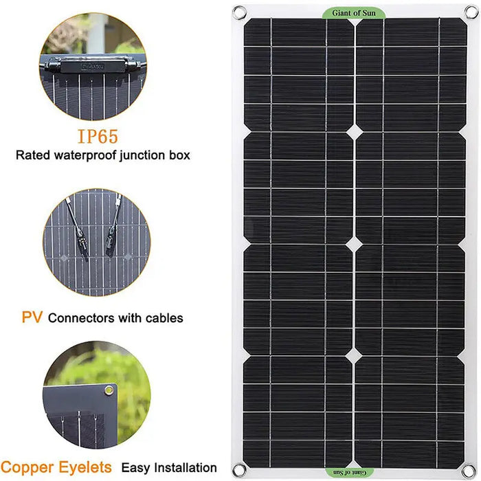 Enagua Mart Powerful 50W 18V Solar Panel Kit with Controller – Complete System for Camping, RV, and Yacht