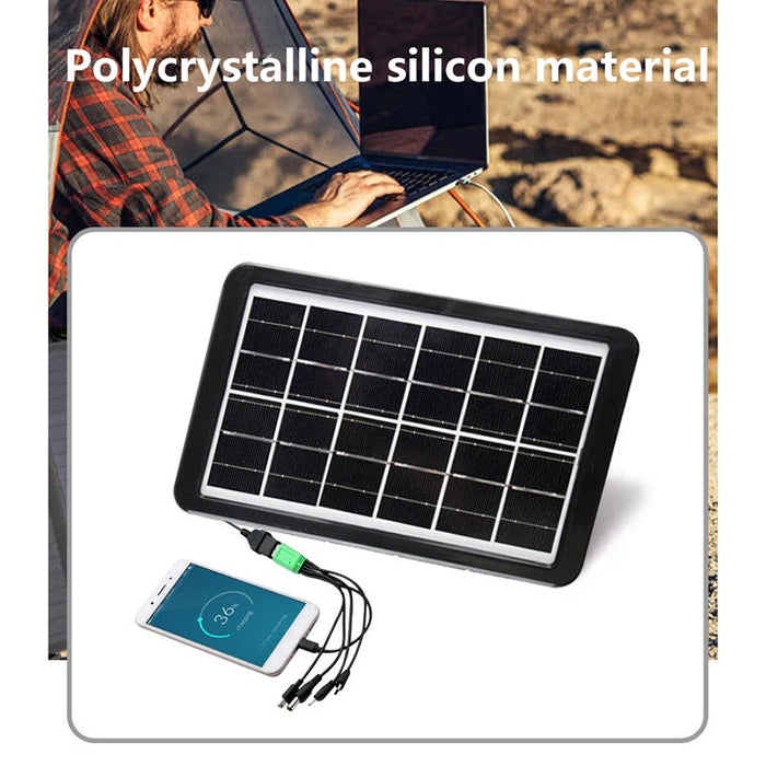 Enagua Mart 3W Portable Solar Panel - USB Charge for Phone Charging, Outdoor Hiking, Camping, Home Mobile Power Supply Bank, 6V Solar Plate