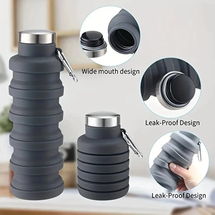 Enagua Mart Collapsible Silicone Water Bottle - Portable Folding Bottle for Outdoor Travel