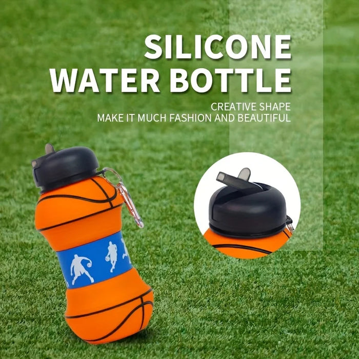 Enagua Mart 550ml Basketball Shape Collapsible Portable Water Bottle - Fitness and Travel