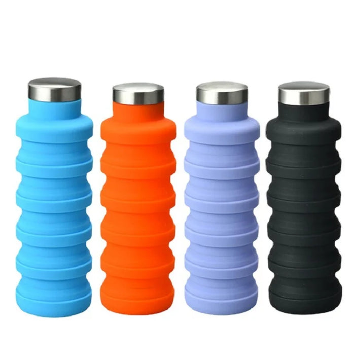 Enagua Mart Portable Silicone Water Bottle - Retractable Folding Coffee Bottle for Travel and Outdoor Use