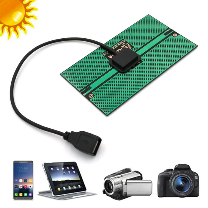 Enagua Mart 5.5V 1.65W Portable Solar Panel - USB Solar Charger for Outdoor Camping, Phone, and Tablet Charging