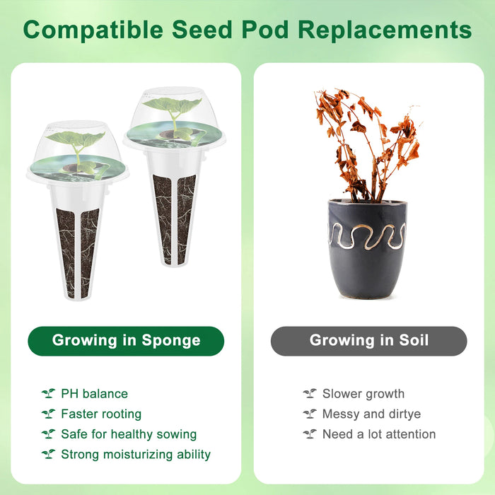 Enagua Mart Hydroponic Pods Kit - 120-166 Reusable Seed Pods with Nutrients