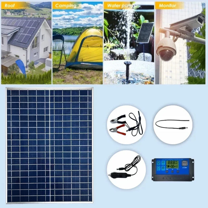 Enagua Mart 1000W Solar Panel Kit - 12V Photovoltaic System with 100A Controller for Home, Camping, and RV Use