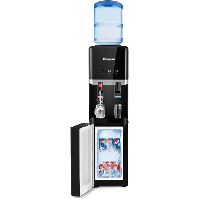 Enagua Mart Top Loading Water Cooler Dispenser – Hot & Cold with Freezer Cabinet