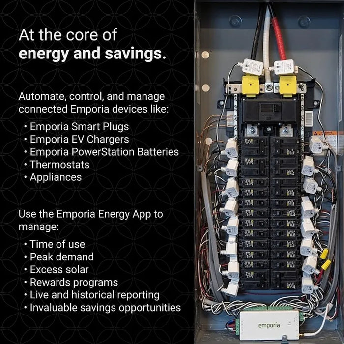 Enagua Mart Gen 3 Smart Home Energy Monitor - Real-Time Electricity Monitoring with 16x 50A Sensors and Solar Net Metering